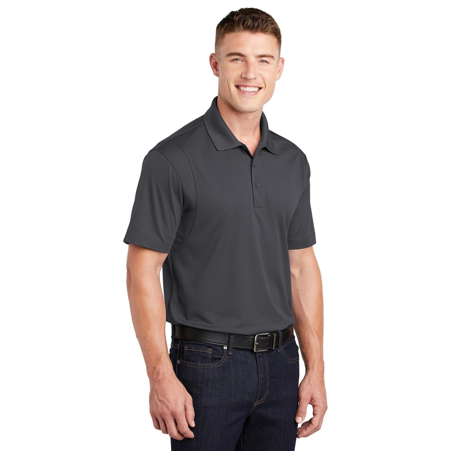 Grey Polo Shirt - Sport-Tek - Moisture-Wicking Fabric