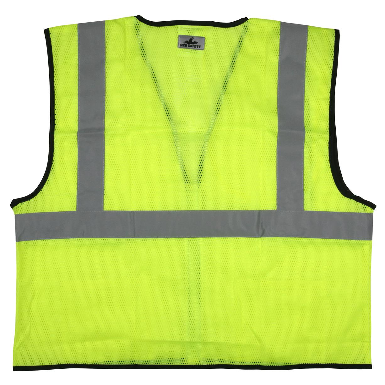 Yellow/Lime Safety Vest - MCR Safety - Breathable Mesh