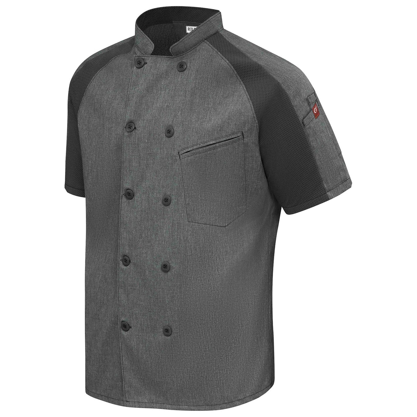 Black/Black Mesh Chef Coats - Chef Designs - Breathable Comfort