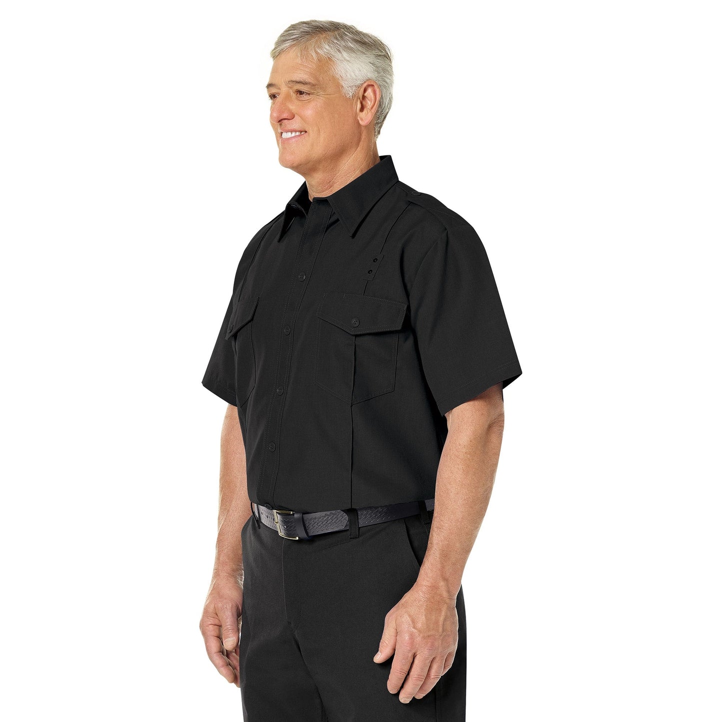 Black Button Up Shirt - Workrite - Durable Fabric
