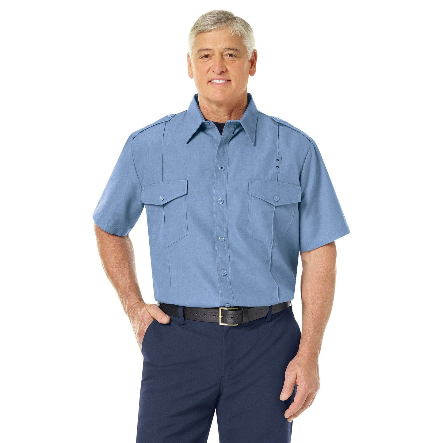 Black Button Up Shirt - Workrite - Durable Fabric