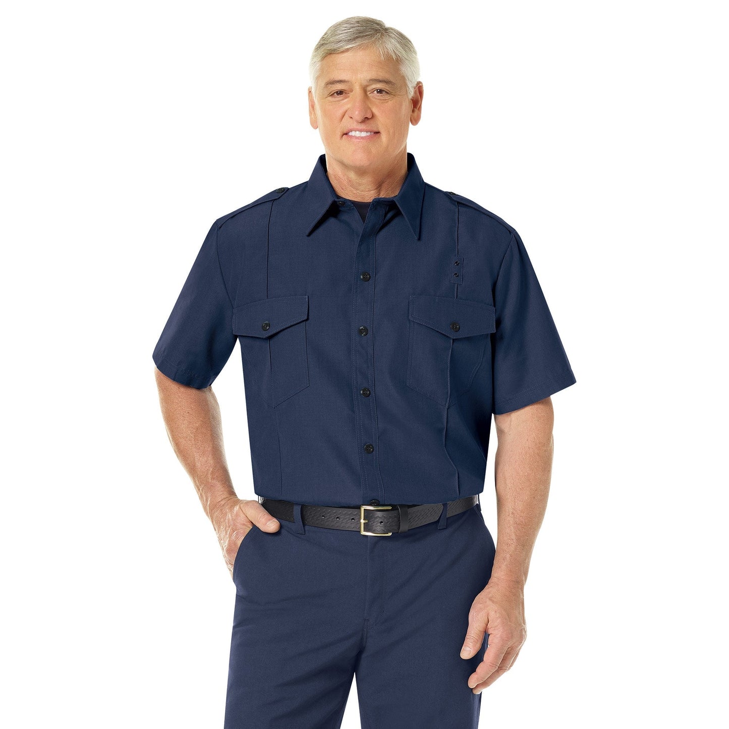 Black Button Up Shirt - Workrite - Durable Fabric