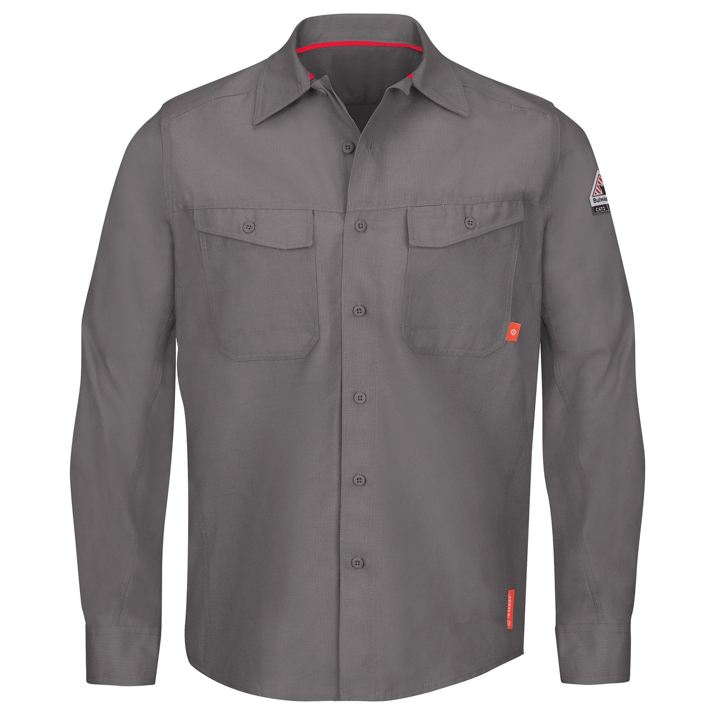 Grey Button Up Shirts - Bulwark FR - Durable Fabric