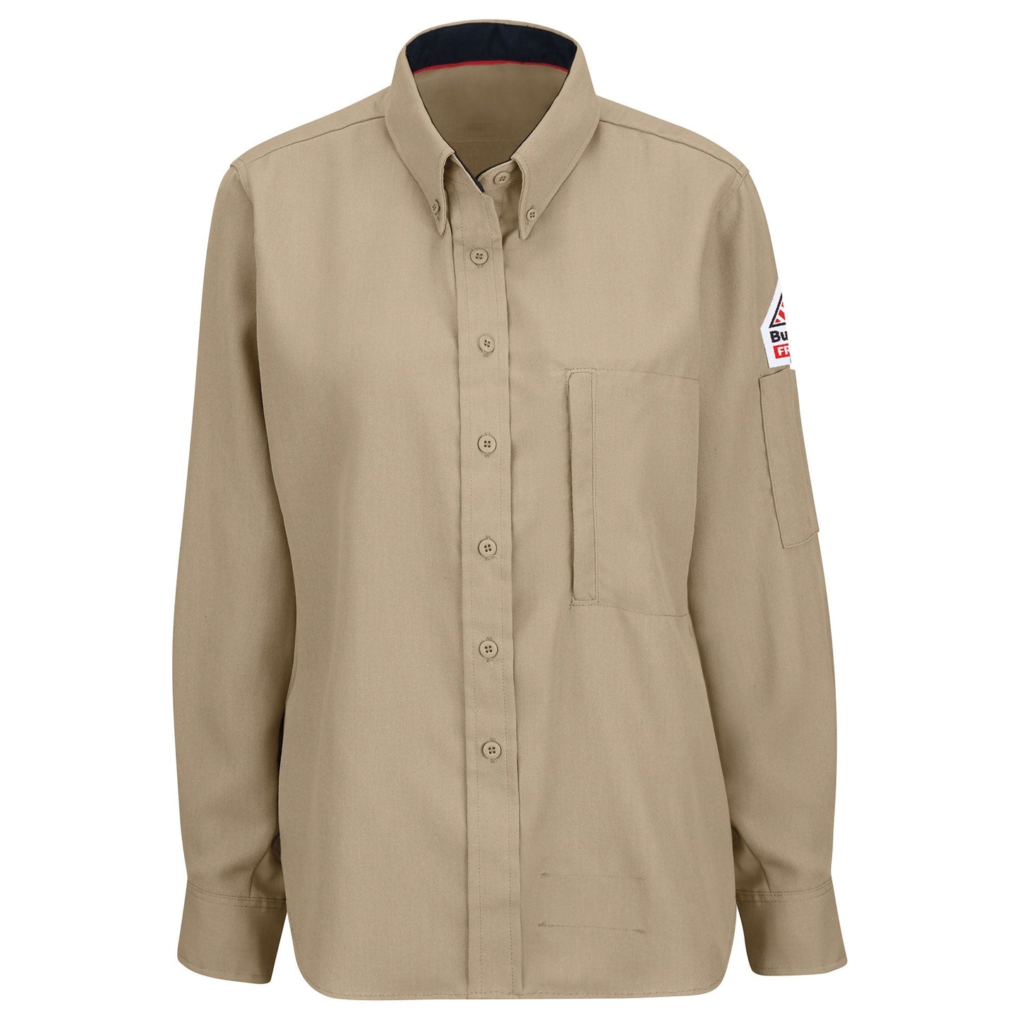 Khaki Button Up Shirt - Bulwark FR - Lightweight Fabric