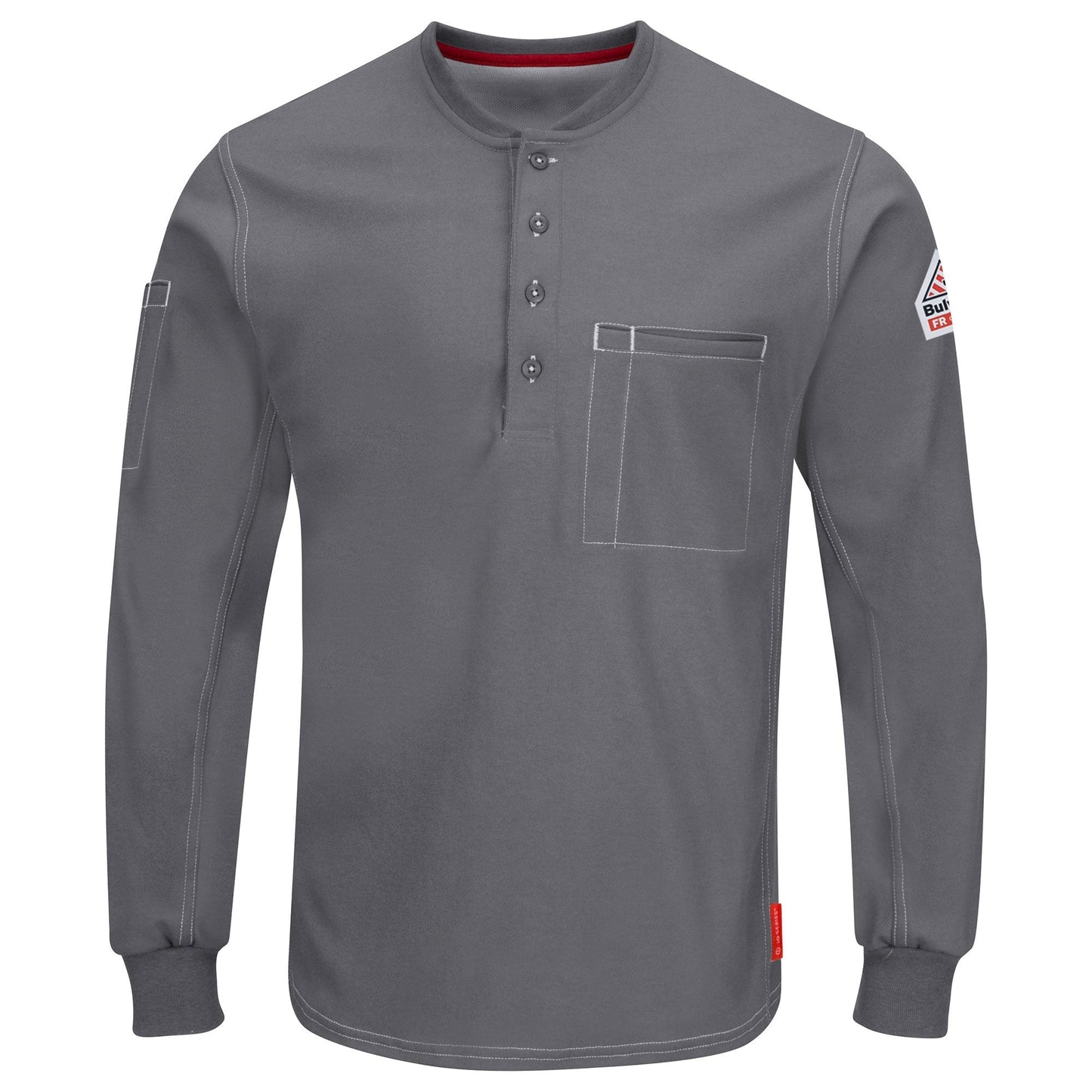 Charcoal Henley Shirt - Bulwark FR - Flame Resistant
