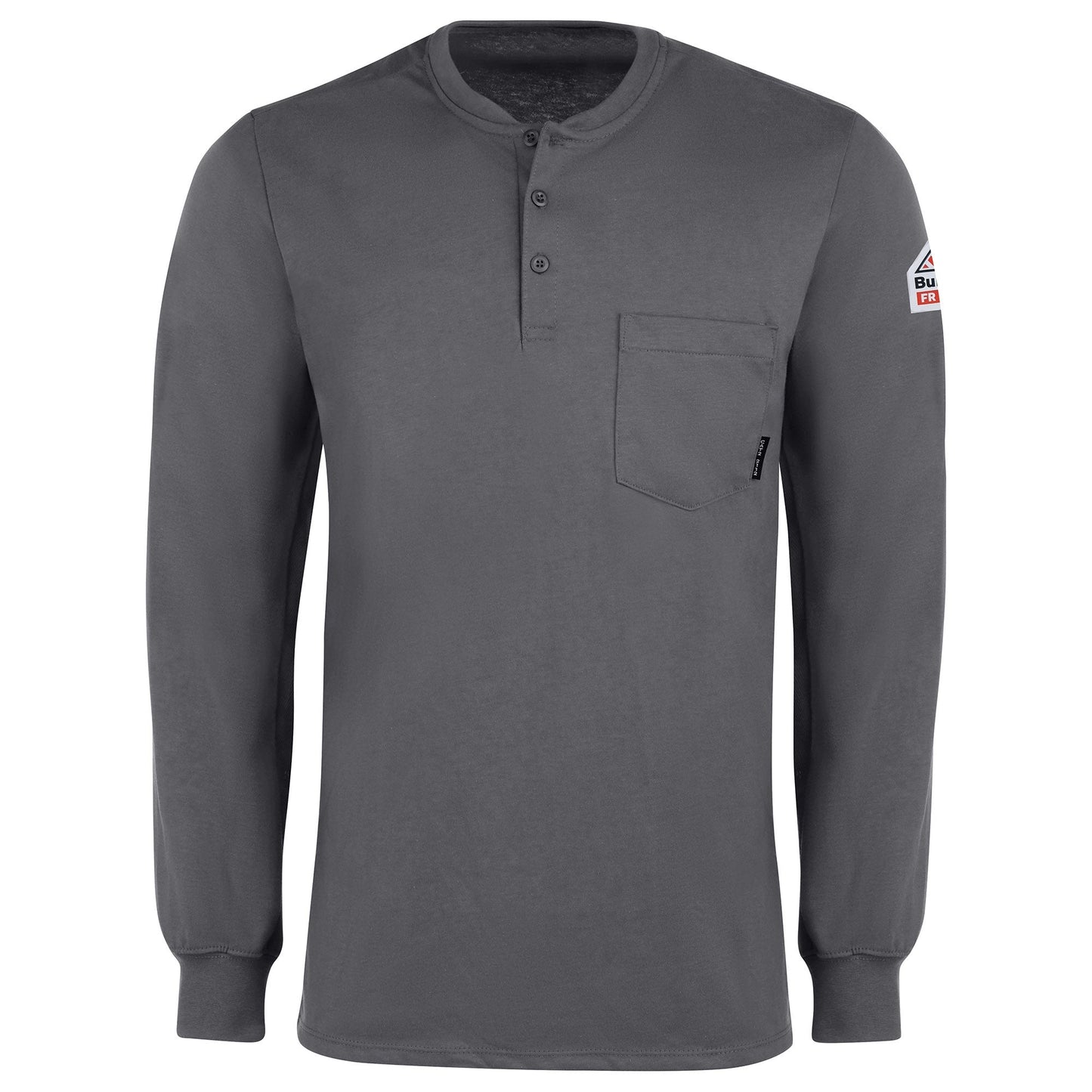 Charcoal Henley Shirt - Bulwark FR - Lightweight Cotton