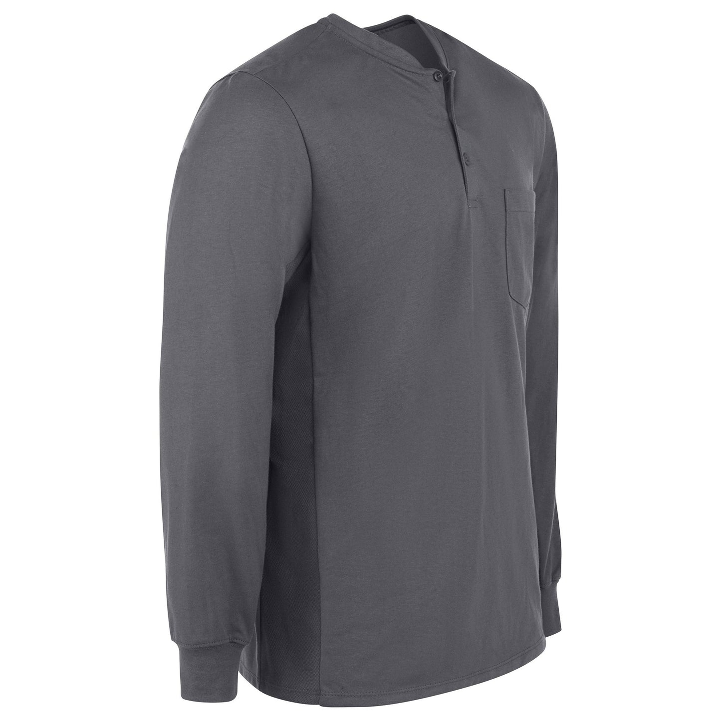 Charcoal Henley Shirt - Bulwark FR - Lightweight Cotton