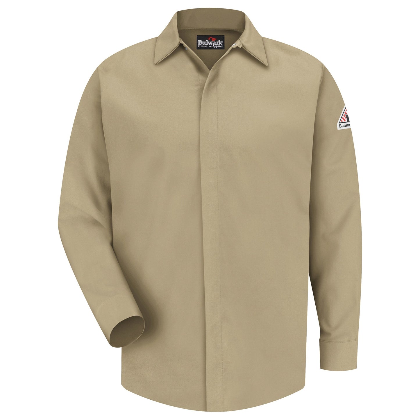 Khaki Button Up Shirt - Bulwark FR - Midweight Design