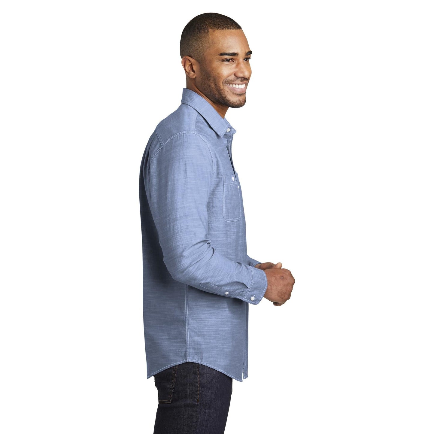 Grey Casual Button Up Shirts - Port Authority - Stylish Fit