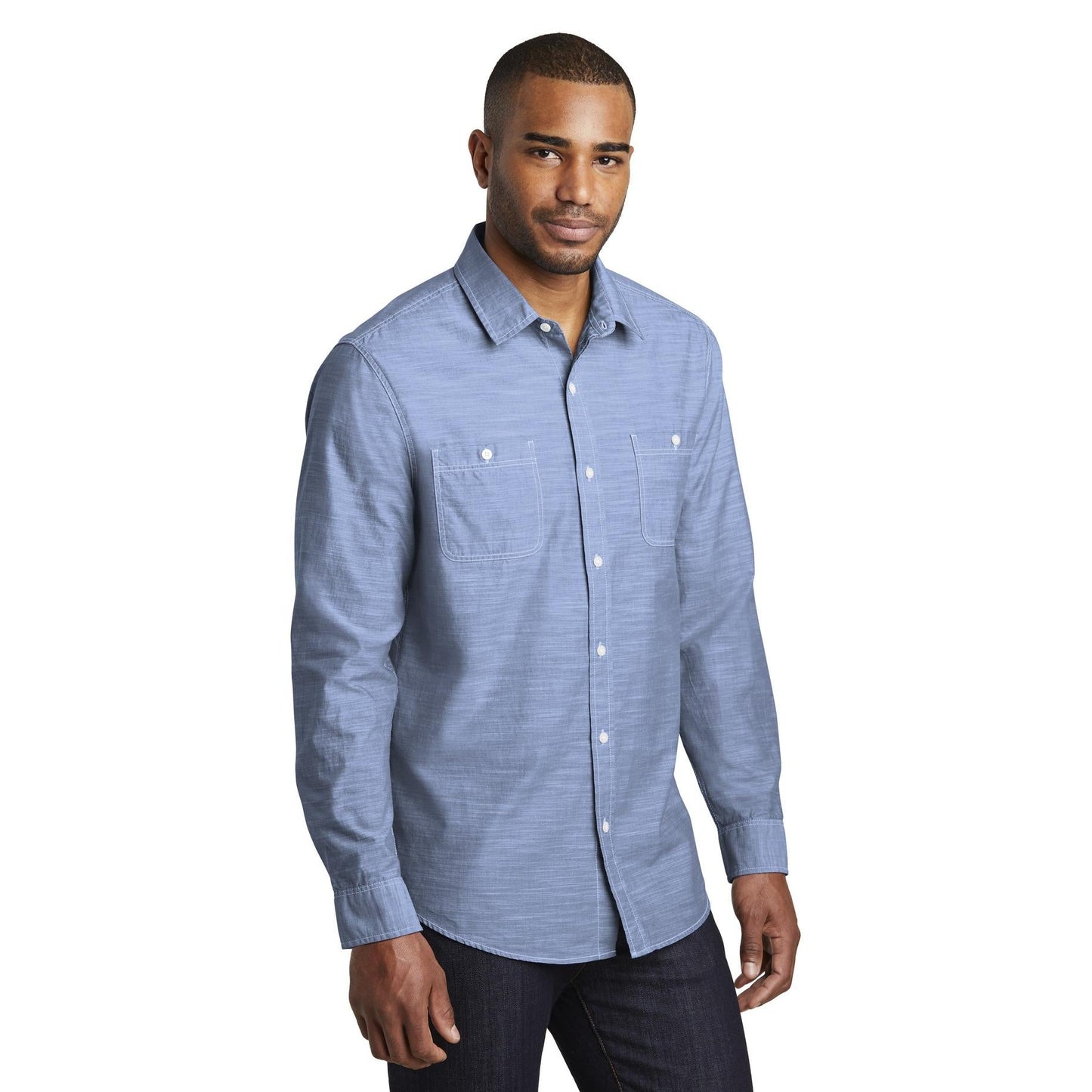 Grey Casual Button Up Shirts - Port Authority - Stylish Fit