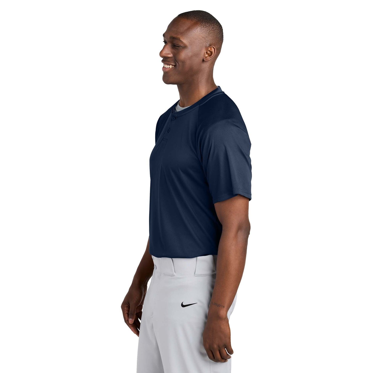 Black Henley Shirt - Sport-Tek - Soft Polyester