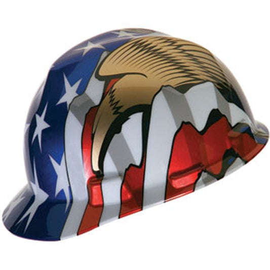 American Stars and Stripes Hard Hats - MSA - V-Gard Style