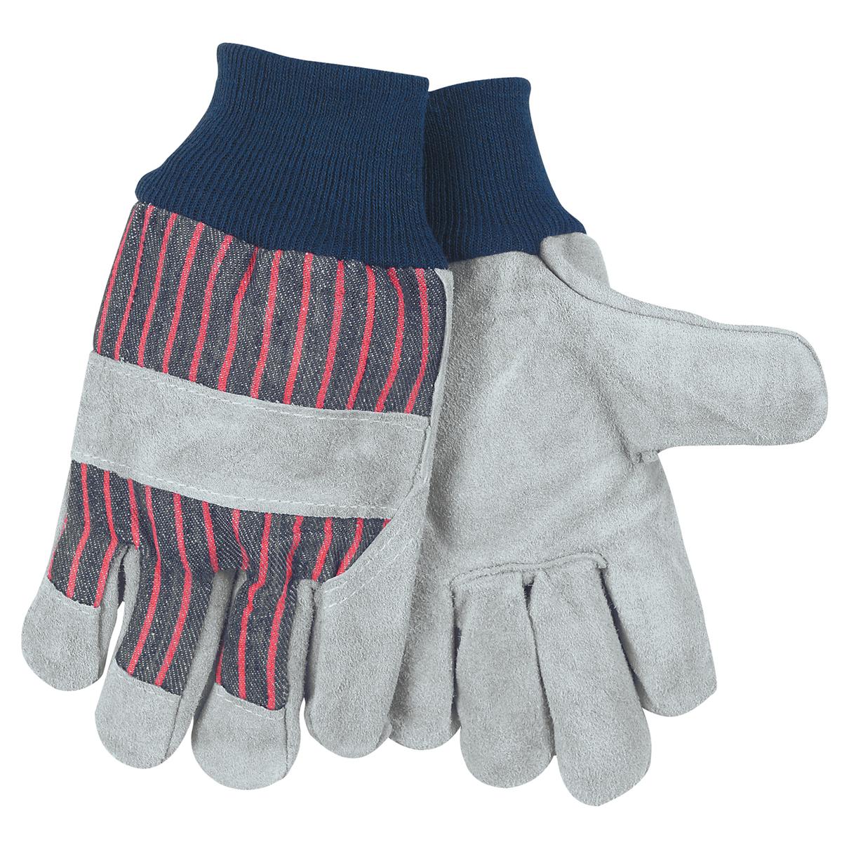 Knit Leather Gloves - MCR Safety - Economy Grade
