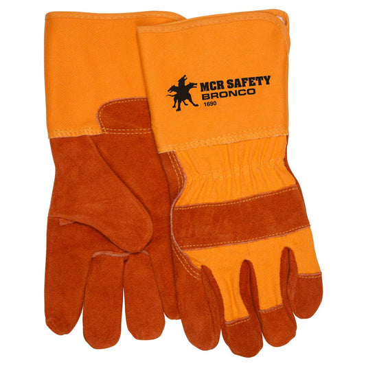 4.5" Rubberized Gauntlet Gloves - MCR Safety - Durable Leather