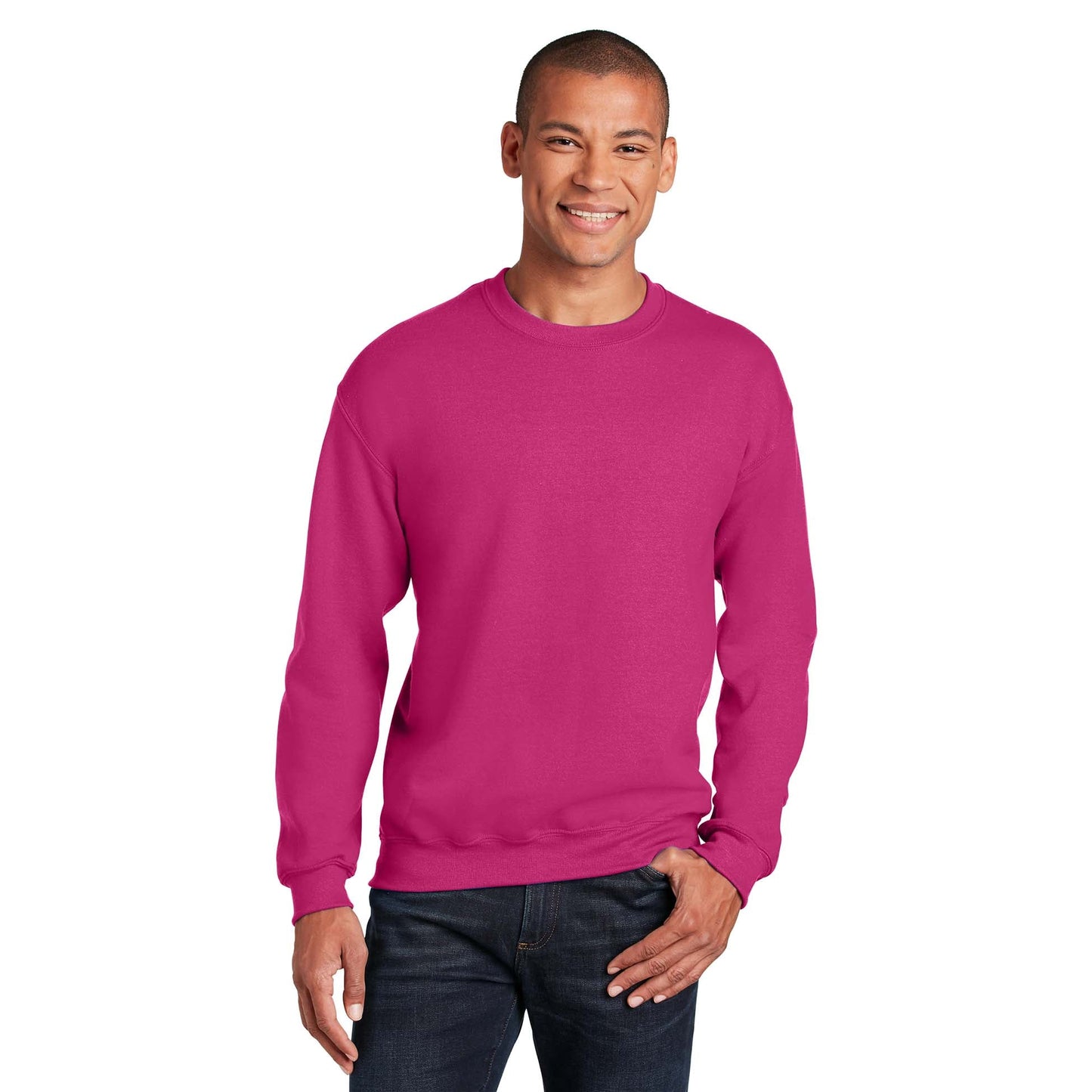 Safety Pink Sweatshirt - Gildan - Cozy Blend