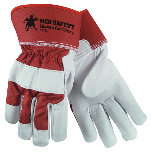 2.5" Safety Cuffs Leather Gloves - MCR Safety - Goatskin Palm