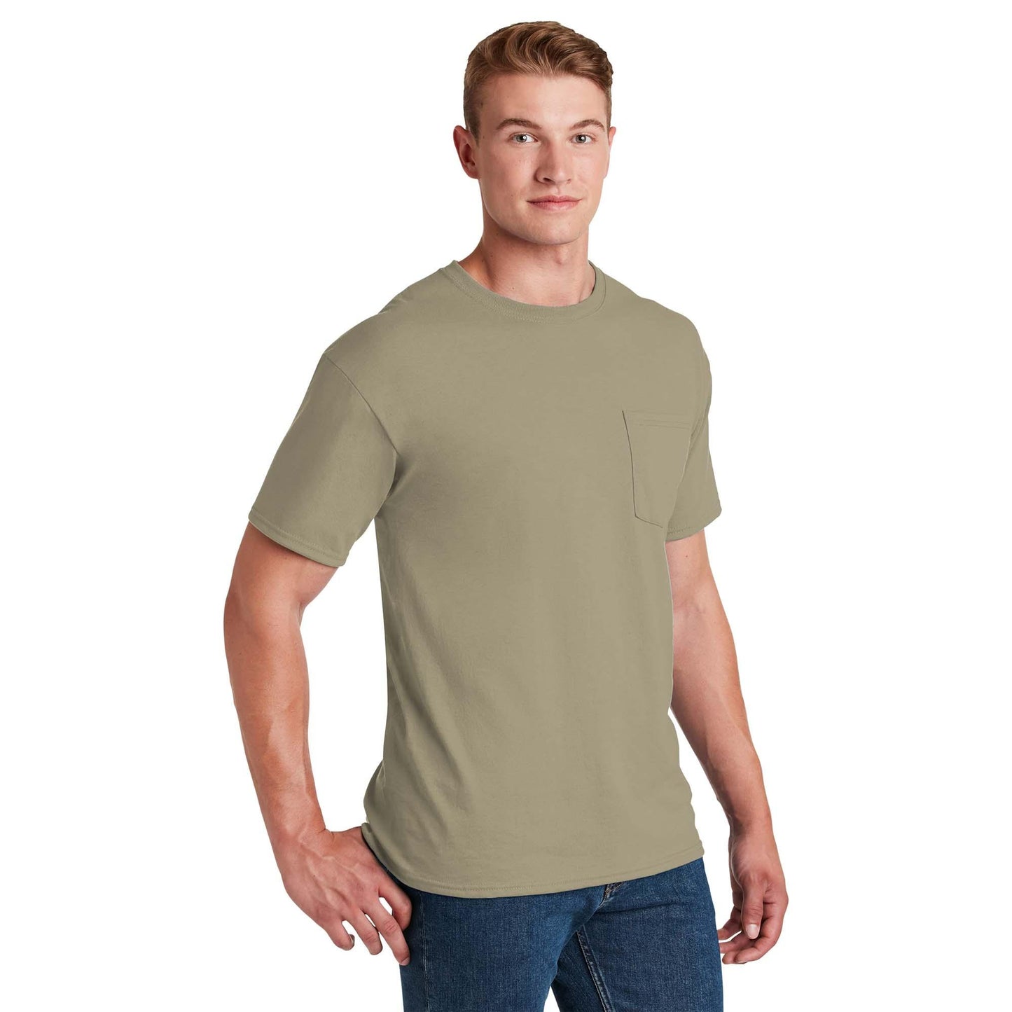 Athletic Heather T-Shirts - Jerzees - Pocket Design - Quality Fabric