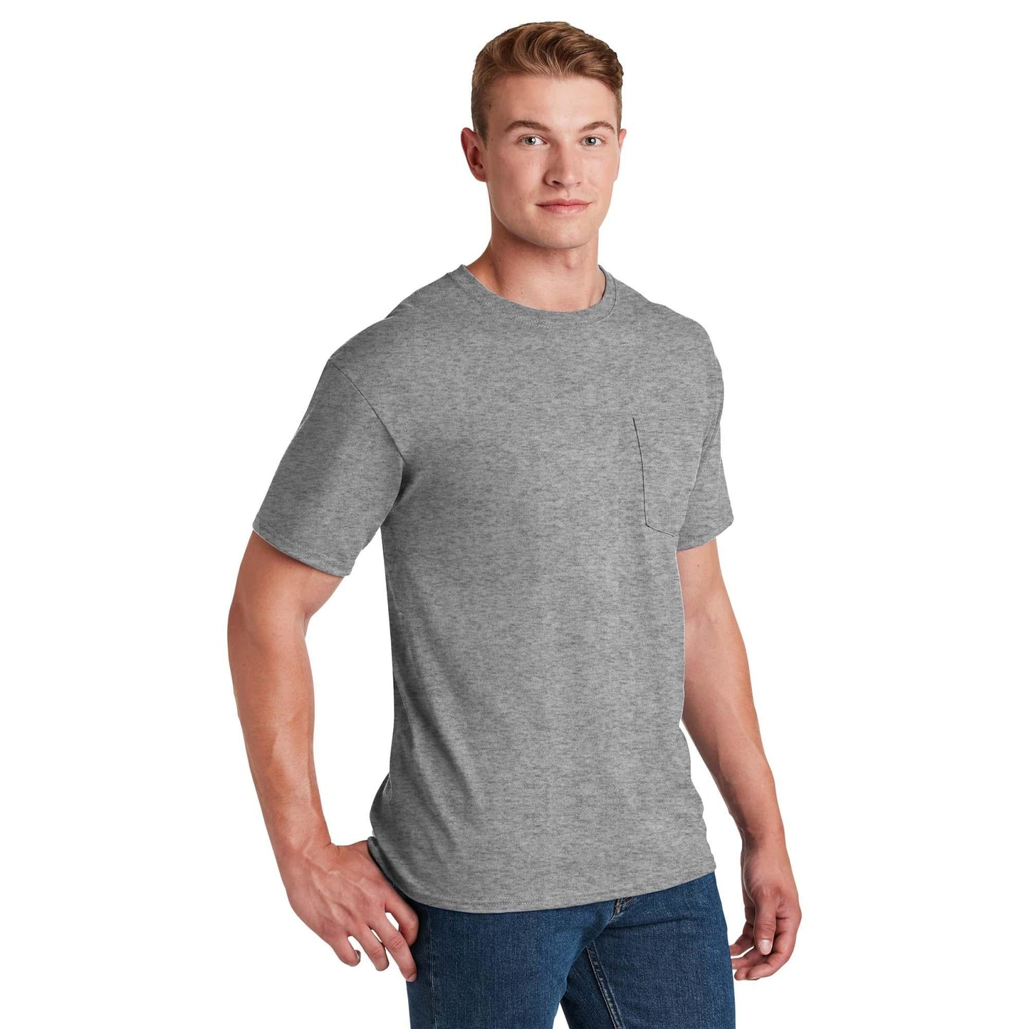 Athletic Heather T-Shirts - Jerzees - Pocket Design - Quality Fabric