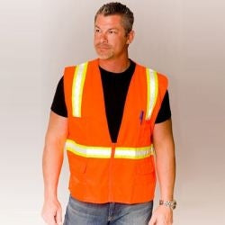 Orange Safety Vests - PIP - Durable Mesh Design