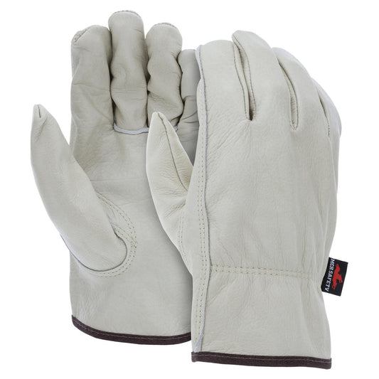 Natural Leather Gloves - MCR Safety - Durable Cowhide