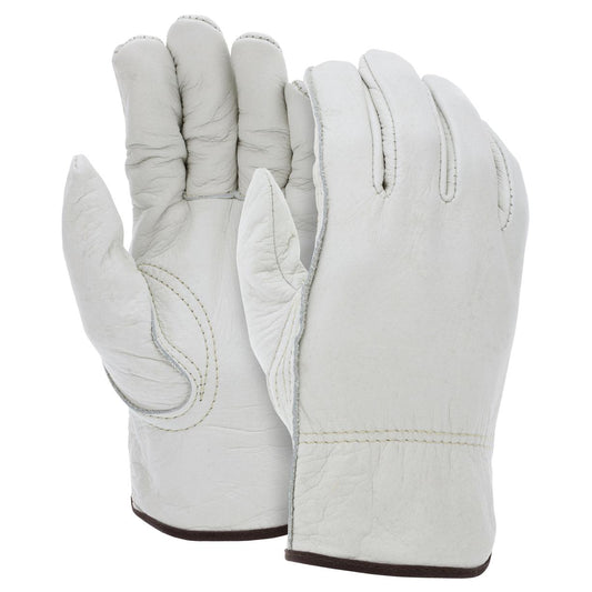 Natural Leather Gloves - MCR Safety - Durable Cowhide