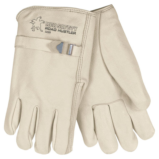 Pull Strap Leather Gloves - MCR Safety - Durable Cowhide