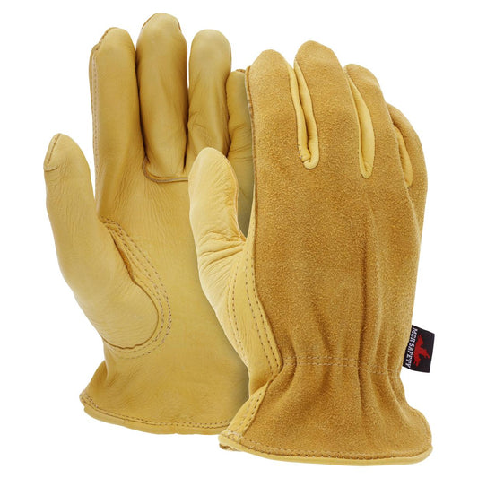Yellow Leather Gloves - MCR Safety - Soft Deerskin