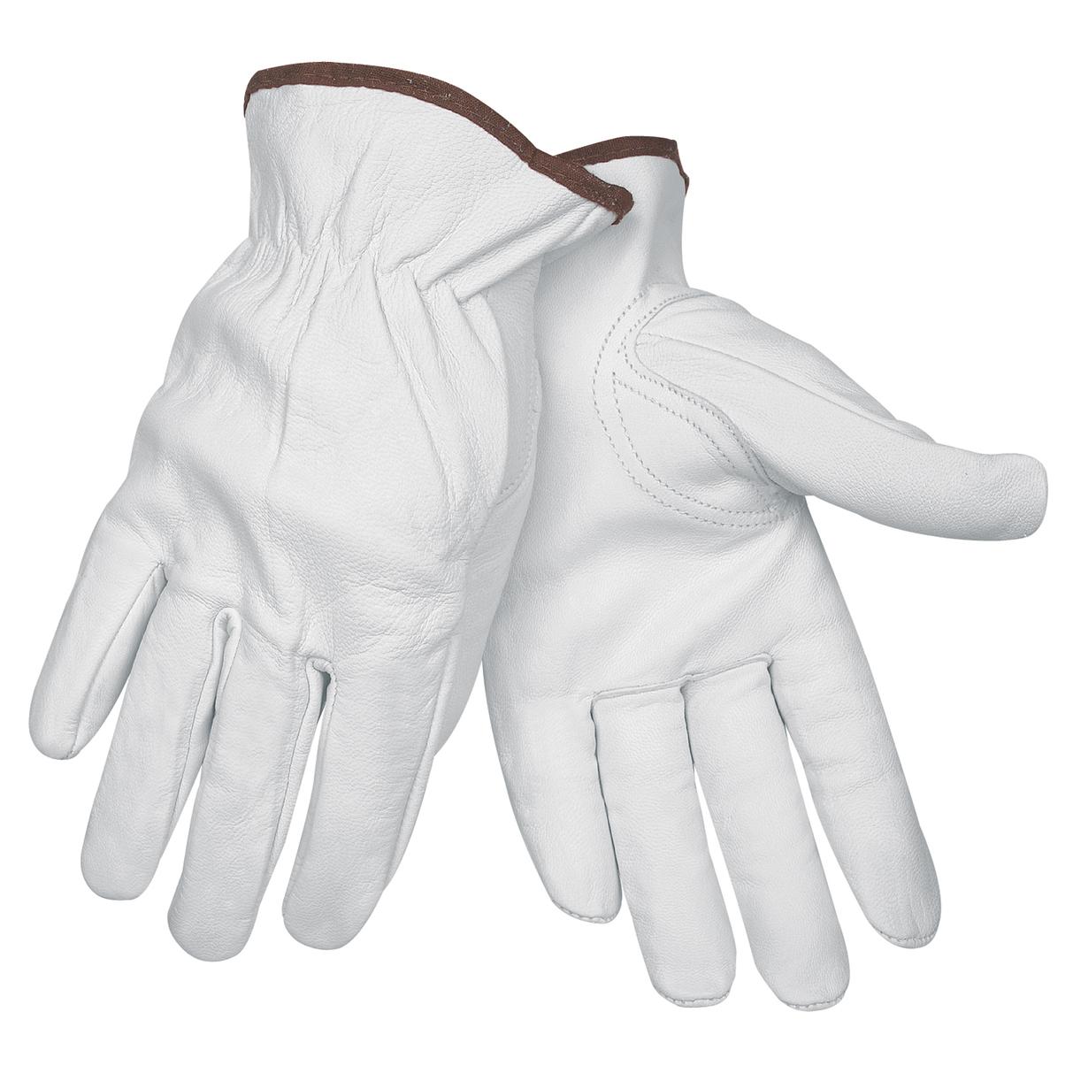 White Leather Gloves - MCR Safety - Premium Goatskin