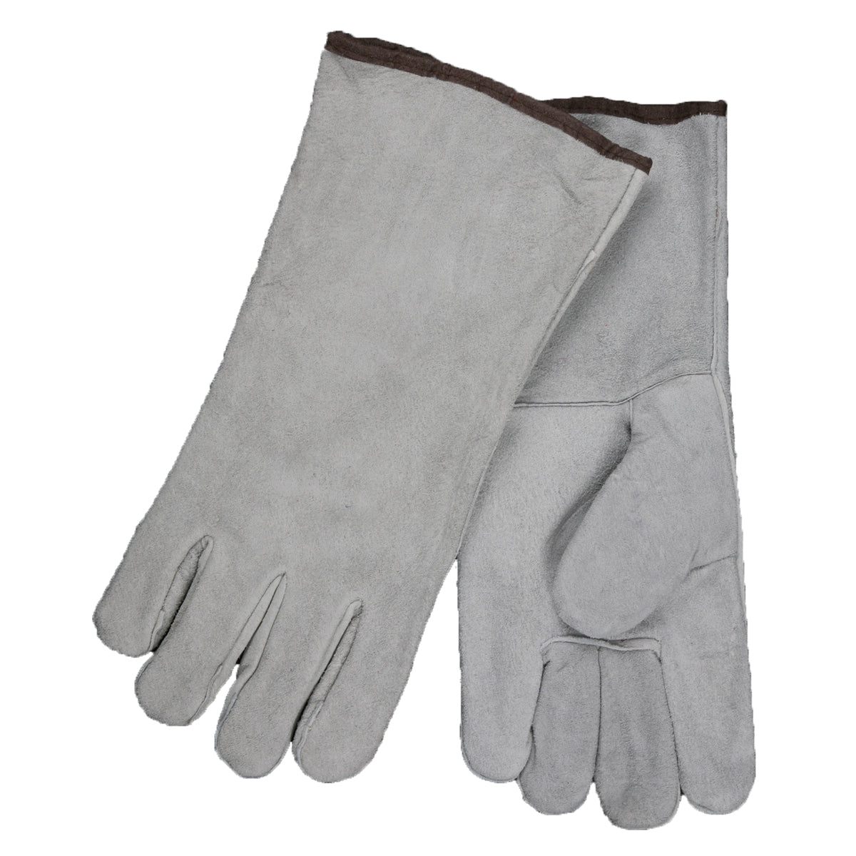 XL Size Leather Gloves - MCR Safety - Durable Gray Leather