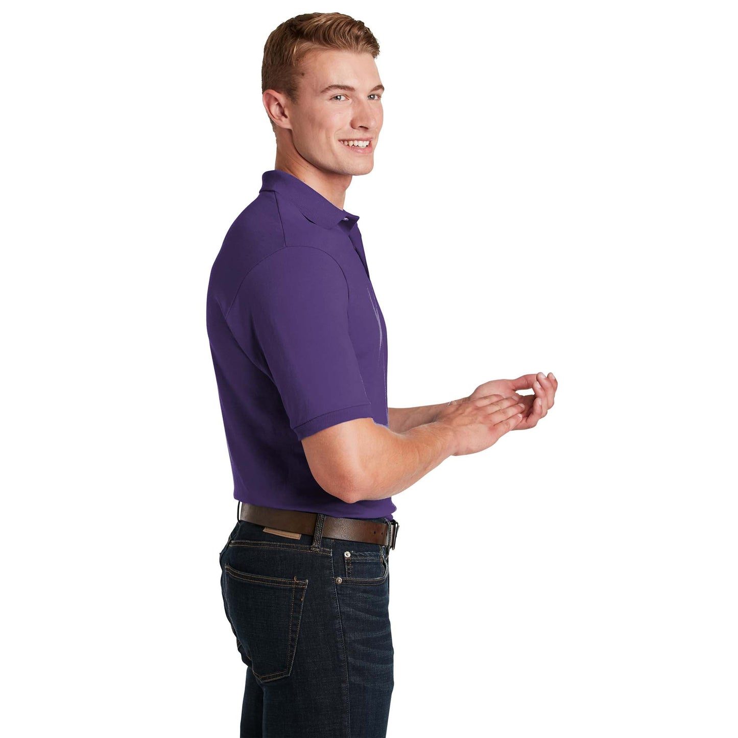 Deep Purple Polo Shirt - Jerzees - Stain-Resistant