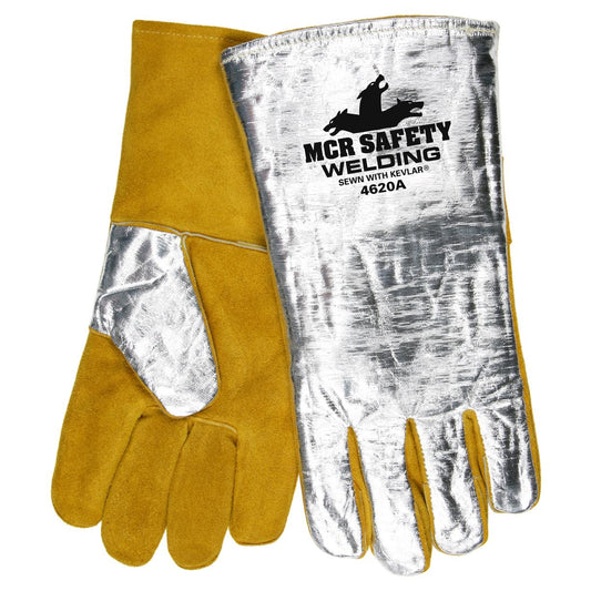Aluminized Back Leather Gloves - MCR Safety - Durable Design