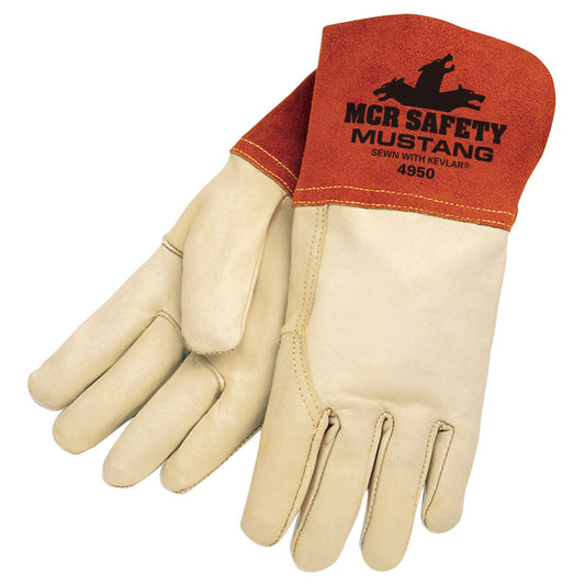 Tan Leather Gloves - MCR Safety - Premium Quality