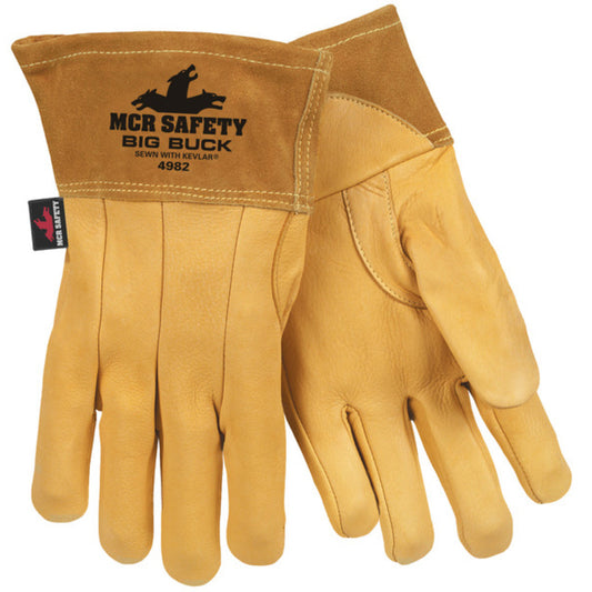 Yellow Leather Gloves - MCR Safety - Premium Deerskin