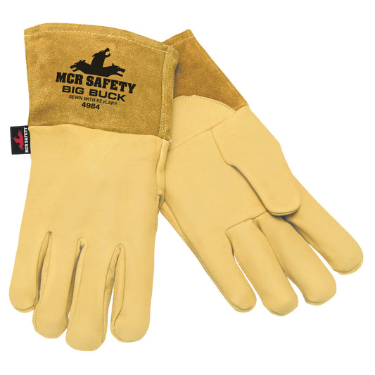 Yellow Leather Gloves - MCR Safety - Premium Deerskin Quality