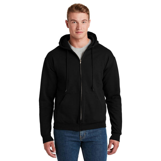 Black Hooded Sweatshirt - Jerzees - Cozy Fleece