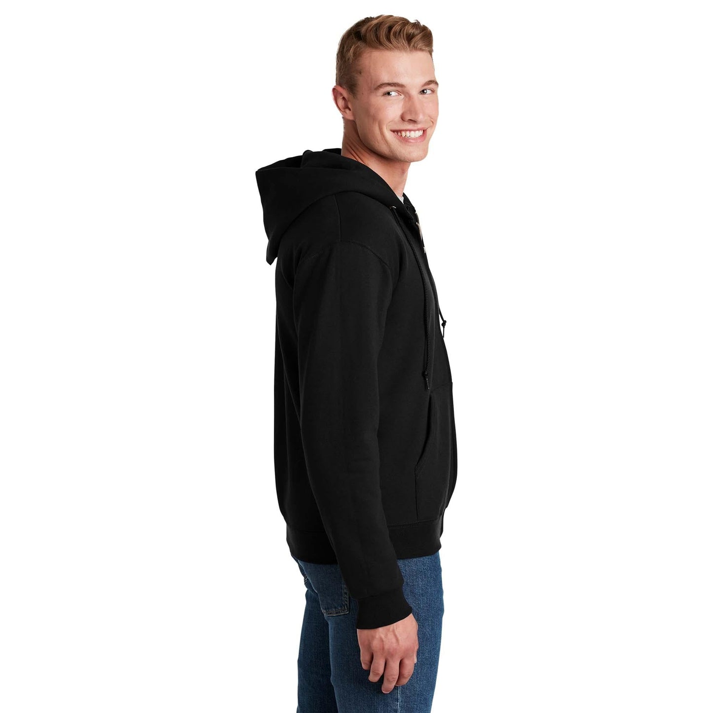 Black Hooded Sweatshirt - Jerzees - Cozy Fleece