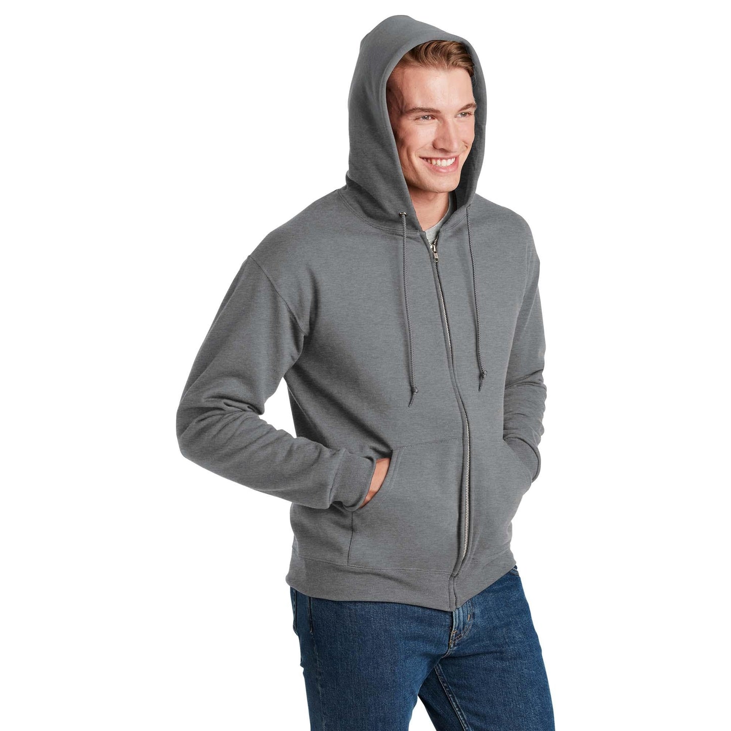 Black Hooded Sweatshirt - Jerzees - Cozy Fleece