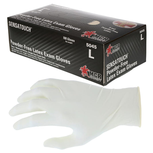 White Disposable Gloves - MCR Safety - Latex Exam Quality