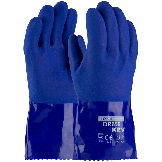 Blue Rubber Gloves - PIP - Oil Resistant Kevlar Liner