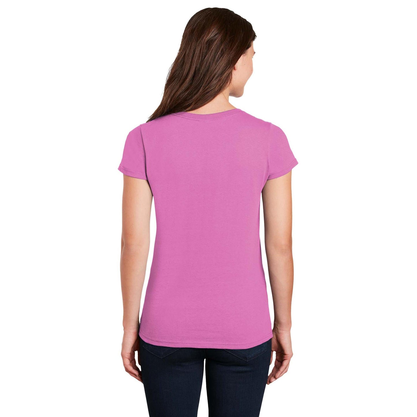 White T-Shirts - Gildan - Stylish Cotton V-Neck - Fashion Fit