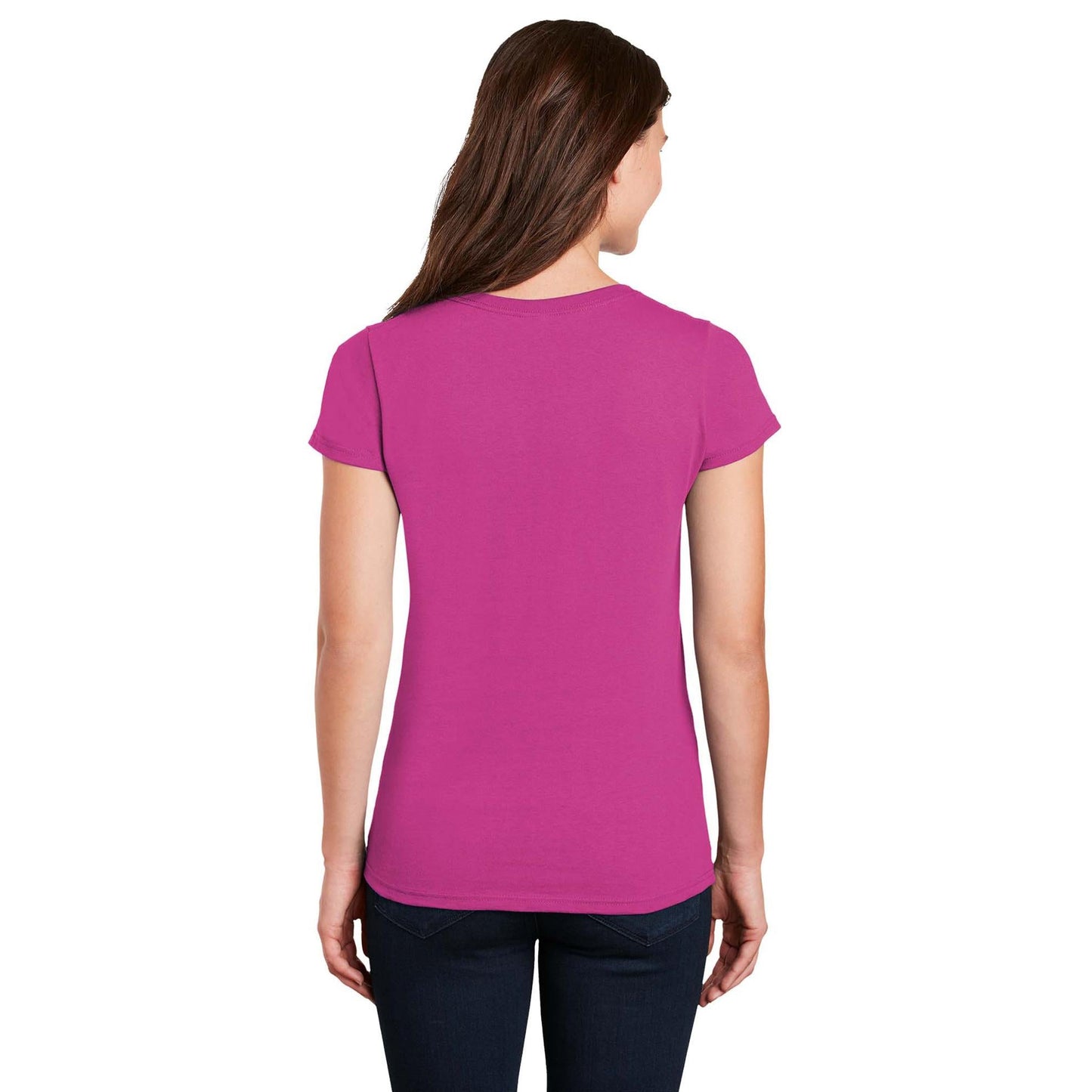 White T-Shirts - Gildan - Stylish Cotton V-Neck - Fashion Fit