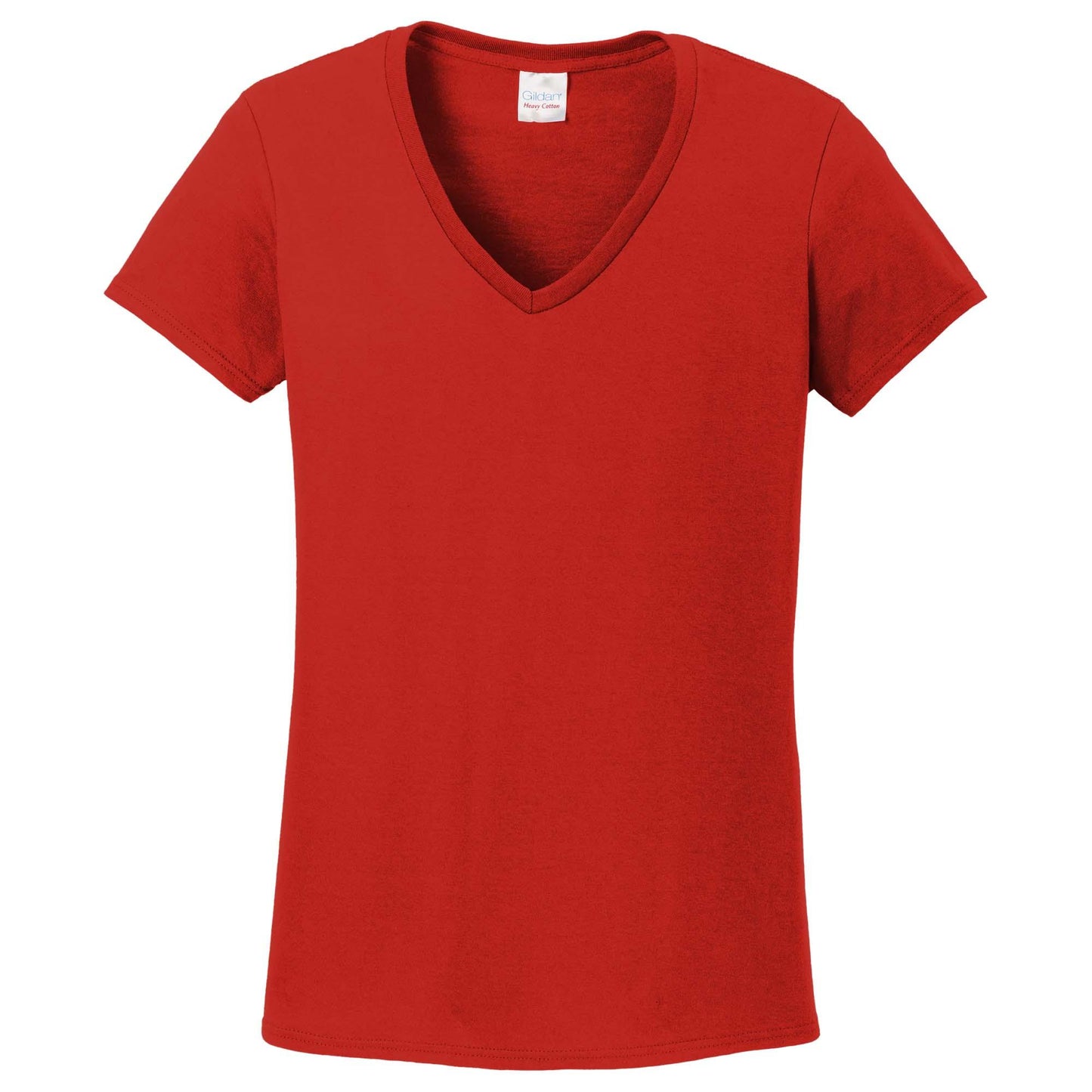 White T-Shirts - Gildan - Stylish Cotton V-Neck - Fashion Fit