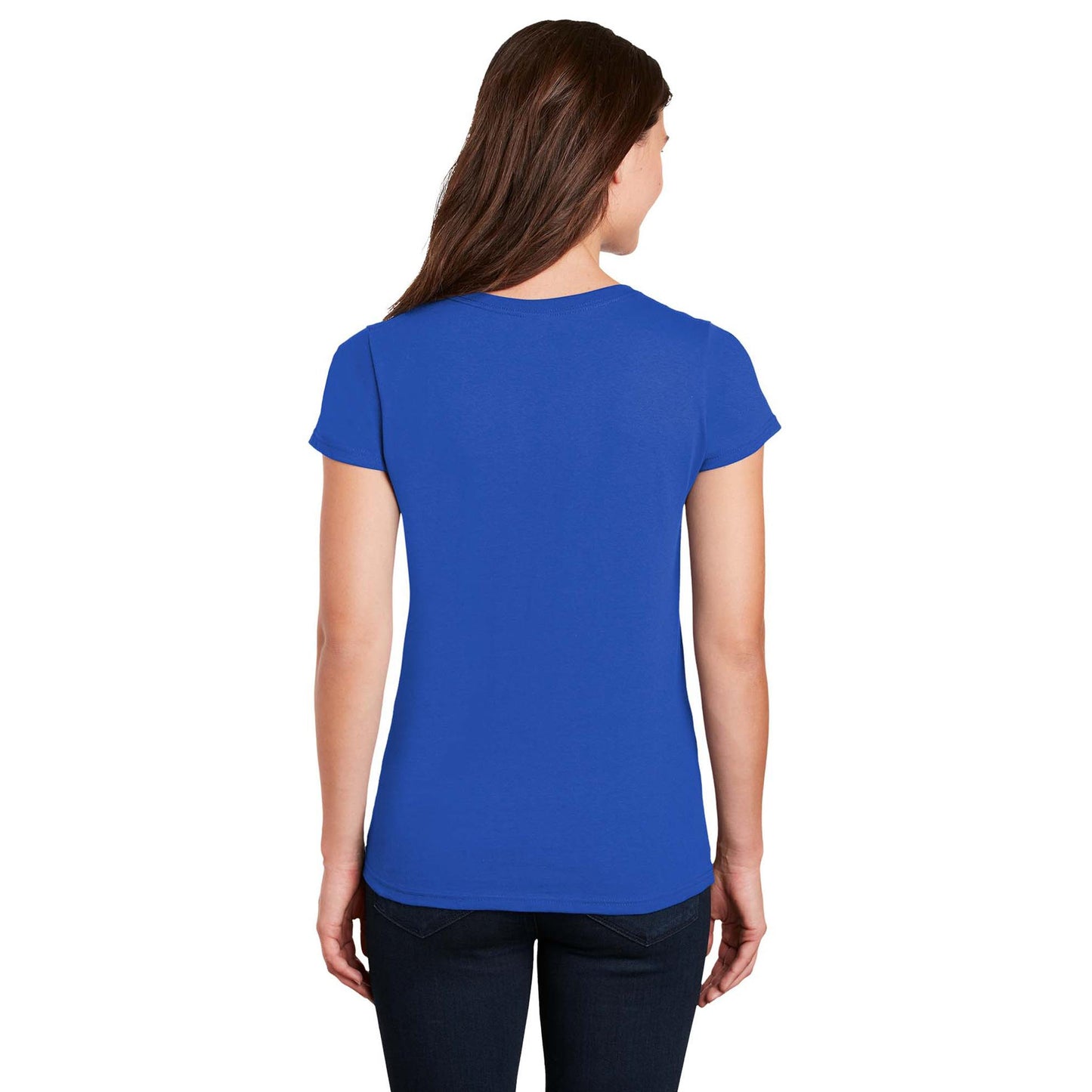 White T-Shirts - Gildan - Stylish Cotton V-Neck - Fashion Fit