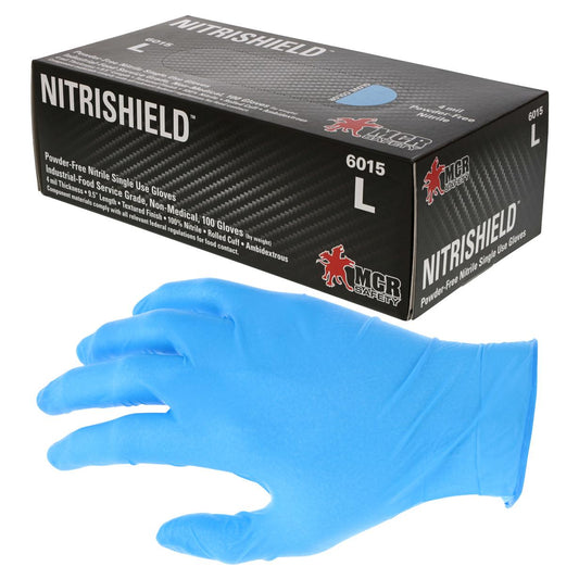 Blue Disposable Gloves - MCR Safety - Nitrile Quality