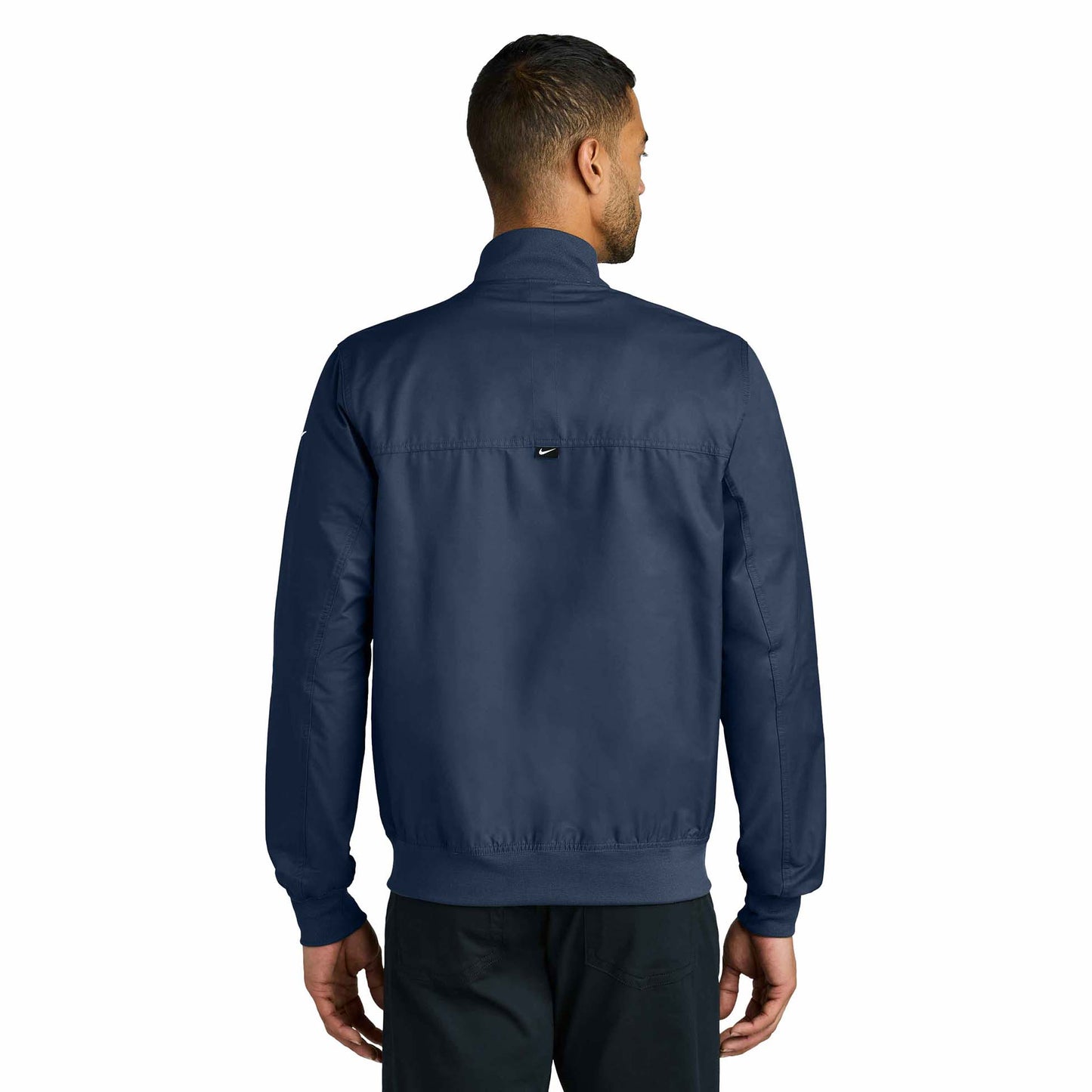 Black Bomber Jacket - Nike - Ribbed Collar - Stylish Wear