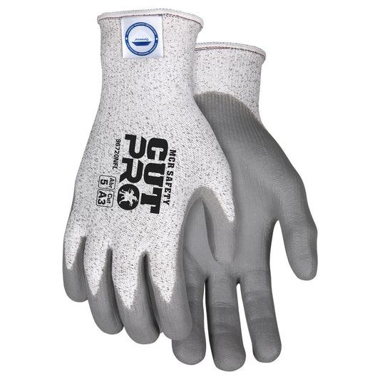 Gray String Knit Gloves - MCR Safety - Nitrile Coated