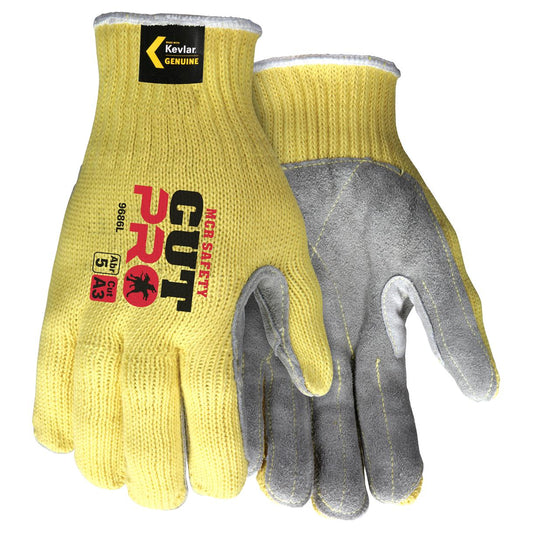 Yellow String Knit Gloves - MCR Safety - Kevlar Protection
