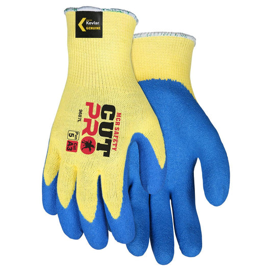 Yellow/Blue String Knit Gloves - MCR Safety - Durable Grip
