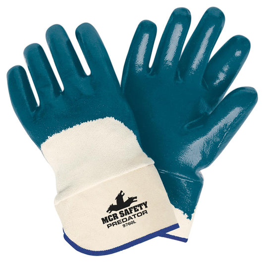 Safety Cuff Rubber Gloves - MCR Safety - Nitrile Coating