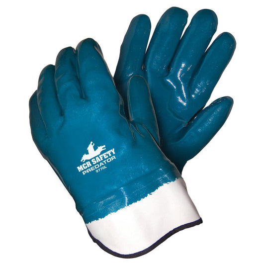 Safety Cuff Rubber Gloves - MCR Safety - Nitrile Coated